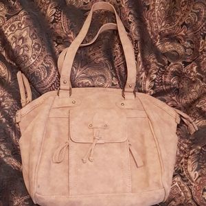 Taupe suede b.o.c. handbag